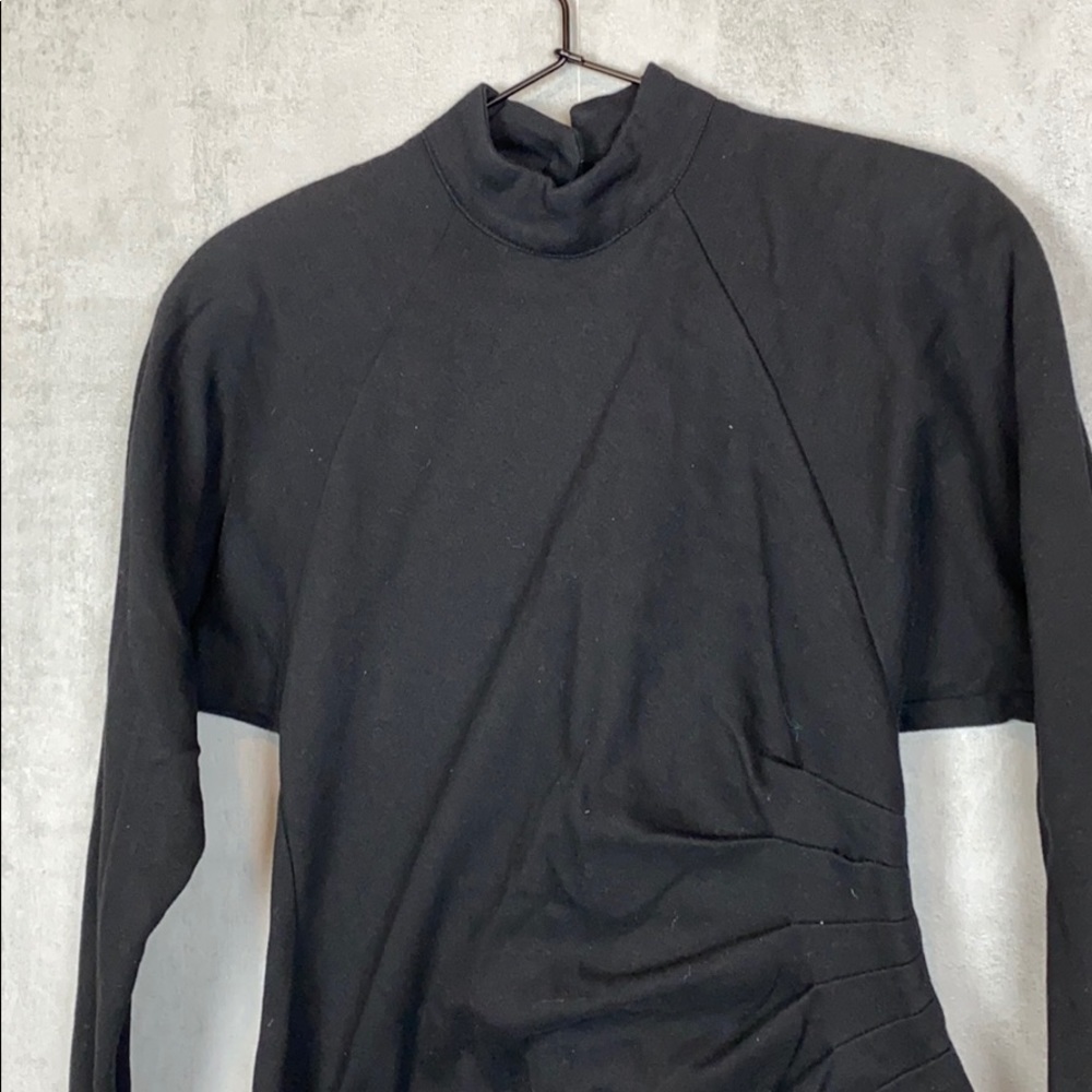 Vintage 80s black cotton cinched waist - Picture 5 of 10